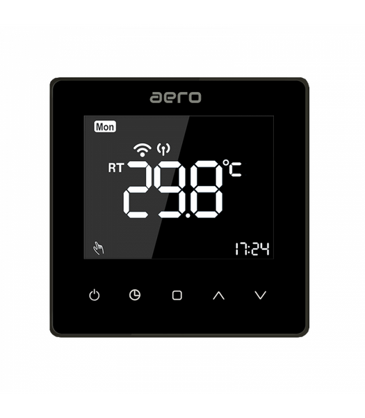 Termostat ambient AERO TP608RFW Wi-Fi Black Termostat ambient AERO TP608RFW Wi-Fi Black foto
